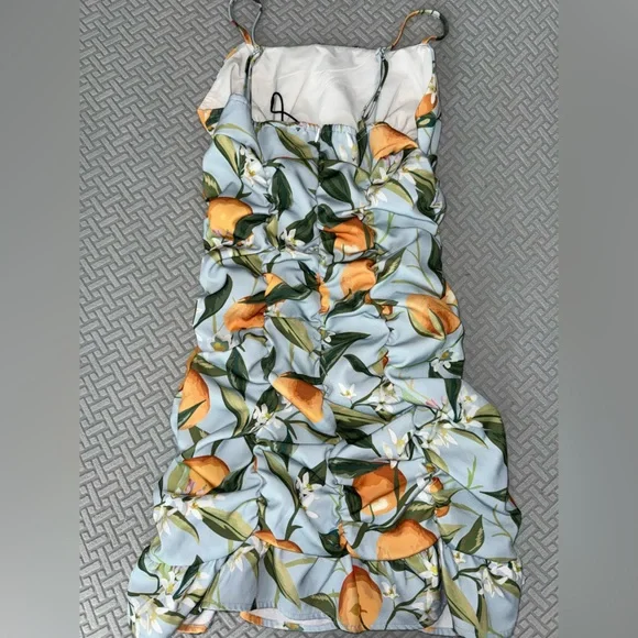Cider Orange and Green Floral Mini Dress - Picture 5 of 9